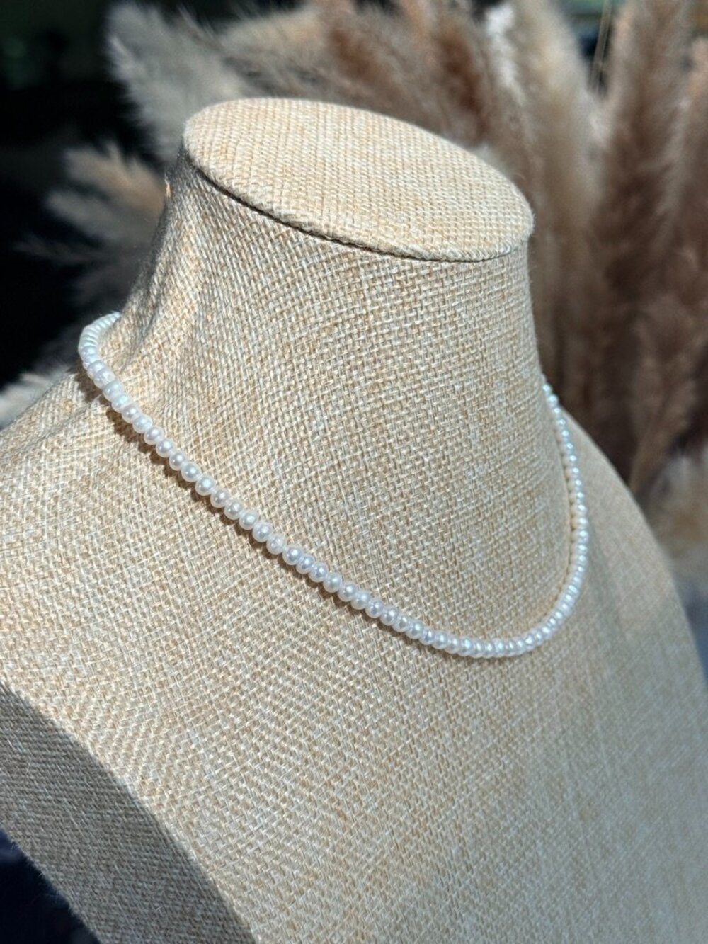 Delicate Tiny Pearl Necklace - Picture 3 of 9